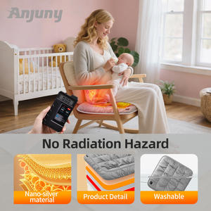 Siège chauffant en velours doux Anjuny USB OEM/ODM pour fauteuil roulant, coussin chauffant thérapeutique pour personnes âgées, housse amovible et lavable, mousse matelassée - Product Image 2