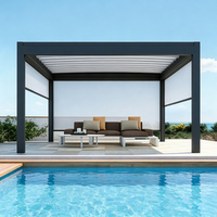 Pergola en aluminium robuste pour extérieur, anti-corrosion, design moderne, écologique, 3x4, LED, balcon, patio, jardin, cour, terrasse