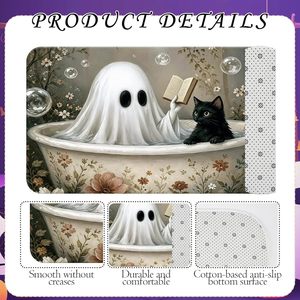 Gray Ghost Cat Bathtub Polyester Shower <b>Curtain</b> <b>Bathroom</b> <b>Curtain</b> Digital Print Custom Print Waterproof Bulk Wholesale Modern - Product Image 3