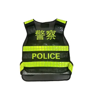 High-grade Hot Melt Pressure Word Reflective Vest Mesh Breathable Custom Traffic Duty Security Reflective Safety Vest