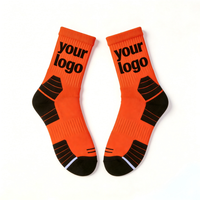 Chaussettes de basketball Compression Elite Crew respirantes, anti-humidité, pour jeunes, motif 3D, lettres personnalisées, pour matchs d'équipes professionnelles, semelle en tissu éponge