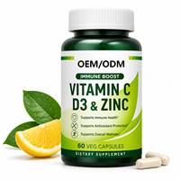 Complément alimentaire OEM ODM Vitamine C D3 Zinc en capsules végétales pour le soutien immunitaire, 60 capsules, Vitamine C Plus Zinc K2 D3