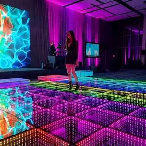 אירוע חכירה דיסק נייד dj מסיבת rgb הריקודים אור 3D מראה 3D הוביל ריצפה רצפה אור - Product Image 4