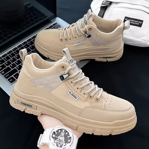 Zapatos Casuales de Hombre para Senderismo al Aire Libre en Otoño, con Cordones, Modernos, de Caña Alta, Antideslizantes, Transpirables, Resistentes al Desgaste, que Aumentan la Altura, Suaves - Product Image 3