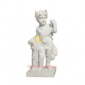 Statue de <span class=keywords><strong>petit</strong></span> ange en marbre de style moderne, décoration extérieure de paysage de rue d'hôtel et de villa, sculpture d'art en pierre d'un an - Product Image 5