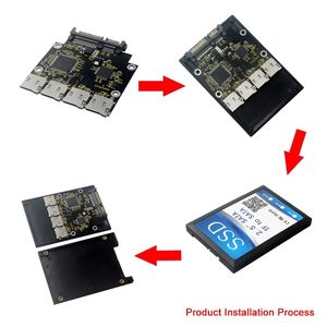 Adaptateur de carte TF 4 en 1 vers 22 broches, boîtier de disque dur 2,5 pouces avec <span class=keywords><strong>RAID</strong></span> 0, convertisseur <span class=keywords><strong>multi</strong></span>-cartes TF - Product Image 4