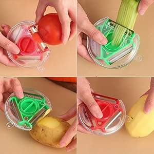 Éplucheur de cuisine 3 en 1, éplucheur rotatif multifonction, lame en acier inoxydable, éplucheur de pommes de terre, de carottes, de fruits et de légumes - Product Image 6