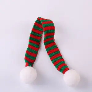 2022 New Collection Wholesale Knitted Cute Mini Elf Doll Christmas Scarf For Toys Pets