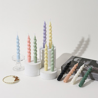 Handgemachte Spiral gewinde Soja Wachs Long Stick Aroma therapie Kerze Macaron Farbe Säulen kerzen