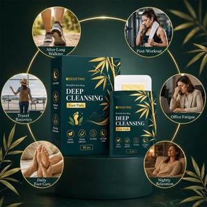 Patchs détoxifiants coréens pour les pieds, marque privée, nettoyage en profondeur, relaxation, amélioration du sommeil, élimination de l'humidité - Product Image 4