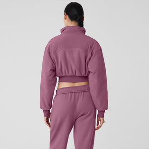 Roregal Mùa Đông Tùy Chỉnh Phụ Nữ Thời Trang Cực <span class=keywords><strong>Fleece</strong></span> Cắt Top Dây Kéo Áo Khoác Cho Phụ Nữ - Product Image 3