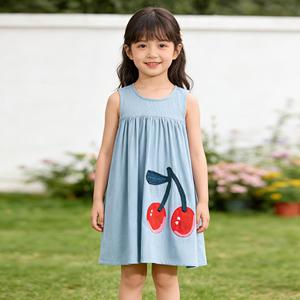OEM/ODM Vente en gros <span class=keywords><strong>Robe</strong></span> d'été sans manches pour filles mignonnes, longueur genou, avec applique de dessin animé pour 2-7 ans, directement de l'usine - Product Image 1