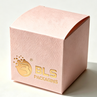 Boîte en papier cosmétique de haute qualité, pliable, rose, pour rouge à lèvres et parfum, avec estampage à chaud doré personnalisé, avec votre propre logo