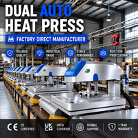 Presse à Chaud Électrique Automatique Double Station pour Sublimation 16x20 Pouces avec Contrôle LCD, Sans Compresseur d'Air Requis pour Casquettes