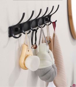 Bathroom Waterproof Bamboo Wall-Mounted Hanger Slat <b>Shelf</b> Rack Multifunction Eco-Friendly Door Coat <b>Hook</b> Rails for Clothes - Product Image 5