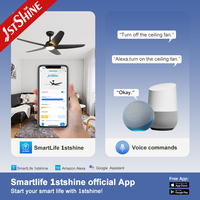 Ventilateur de plafond professionnel 1stshine 52 pouces avec lumière, nouveau moteur, design élégant, flux d'air puissant, pour maison intelligente