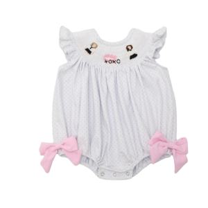 Горячая распродажа: Комплект для девочки — боди ручной работы с вышивкой, жемчужным бантом и платье-бабл для дня рождения - Product Image 6