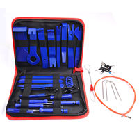 Kit d'outils de démontage de la radio rouge bleu jaune pour tableau de bord en plastique pour voiture