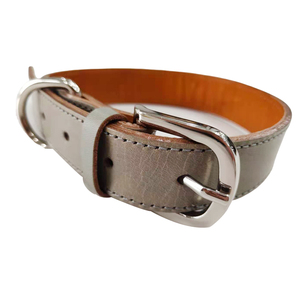 Factory wholesale custom leather pet collar pets accesories A metal clasp collar for a medium-sized, large dog