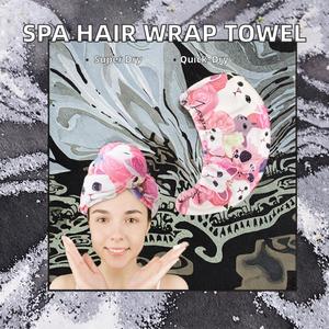 Serviette turban magique en microfibre personnalisée pour femme, motif imprimé intégral, séchage rapide, technique de tissage pour cheveux, idéale pour la maison - Product Image 2