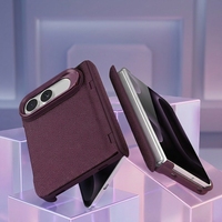 Coque de protection magnétique pour iPhone 18 Fold en PC, tissu et cuir, antichoc, avec support métallique pour objectif et protection de charnière