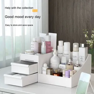 Stile moderno grande <span class=keywords><strong>cassetto</strong></span> Desktop <span class=keywords><strong>organizzatore</strong></span> per il trucco PP scatola di immagazzinaggio cosmetico per il rossetto accessori per gioielli - Product Image 2