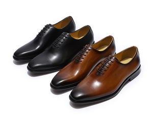 High-End Men's Real Leather Oxford Shoes Classic Brown Black Hand-Painted Office Formal Business Man Dress Shoes - Product Image 2