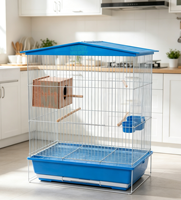 Cage à oiseaux grande capacité avec support métallique, nichoir en bois, plusieurs perchoirs, mangeoires, idéale pour les perroquets de taille moyenne, utilisation en intérieur