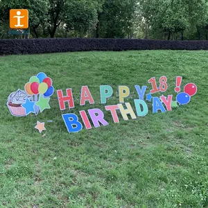 Özel çim doğum günü partisi bile dekoratif mektup Yard işaretleri