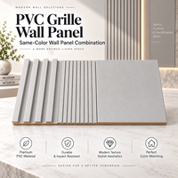 Panneau mural en PVC de couleur unie, imperméable, ignifuge, grille cannelée, revêtement facile à installer, design graphique pour fond de télévision intérieur
