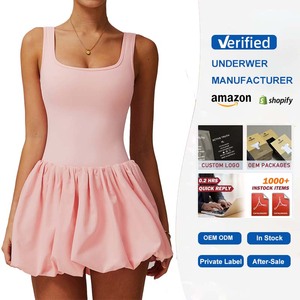 Marque privée OEM 78% Polyamide 22% élasthanne Vêtements de sport personnalisés avec logo Vêtements de <span class=keywords><strong>tennis</strong></span> pour femmes plissés sans manches - Product Image 4