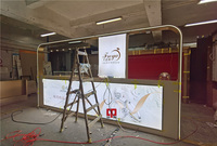 Maßgefertigte Schmuckvitrine für Einkaufszentren, LED-beleuchteter Edelstahl-Glas-Schmuckausstellungsschrank