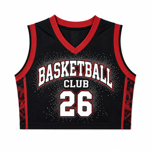 Maillot de cheerleading personnalisé en strass pour femme, style basketball court boutonné, tenue de supporter pour le jour du match, vente en gros - Product Image 3
