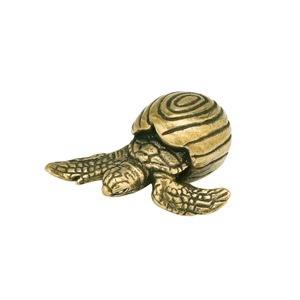 1 pièce Nouvelle figurine de tortue en laiton antique, petite tortue mignonne, figurine de thé, décoration de bureau, artisanat, vente en gros - Product Image 2