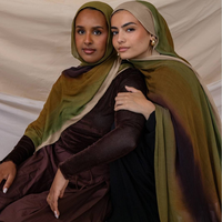 Hijab en jersey FRC Ombre, dégradé, foulard musulman, doux, extensible, respirant, antidérapant, double face, en jersey de coton