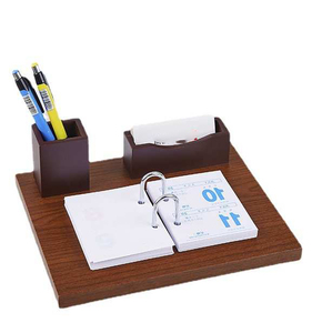 Xinrunjin ensemble de papeterie de bureau personnalisé calendrier en bois adapté aux cadeaux d'entreprise personnalisés bureau à domicile, décor de bureau élégant - Product Image 1