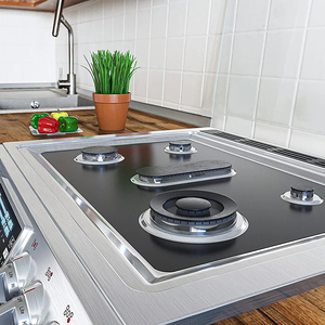 Accessoires pour cuisinière à gaz réutilisables de 0,2 mm, protection contre l'huile, couvercle de brûleur en PTFE/silicone, protection de cuisinière - Product Image 1
