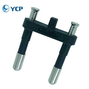 2 פין 4.0 מוצק שני תקע עגול סוגר אירופאי סטנדרטי ראש שחור ולבן משלוח דגימות - Product Image 2