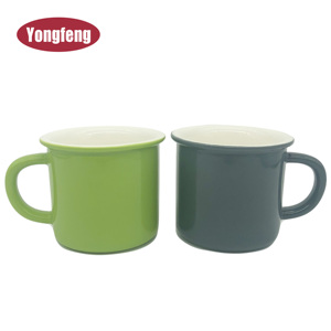 Wholesale 12 oz Custom logo Printing Tea <strong>Cup</strong> Ceramic Coffee Mug Ceramic Imitation <strong>Enamel</strong> <strong>Cup</strong> - Product Image 1