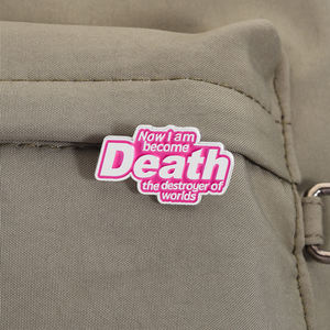 Now I Am Become Death Esmalte Pins Custom Oppenheimer Quote Broches de metal Insignia de solapa Mochila Joyería al por mayor - Product Image 3