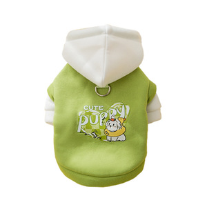 Cute Puppy Hoodie <b>For</b> <b>Small</b> <b>Dogs</b> Green Blue Red Polyester Pet <b>Clothes</b> Autumn Winter Wear - Product Image 5