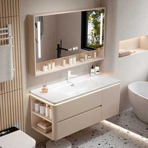 Modern hot-bent integrated basin bathroom cabinet smart washbasin washbasin cabinet combination washbasin - Product Image 4