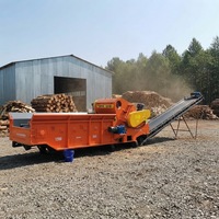 Broyeur à bois automatique complet avec séparateur de fer, déchiqueteur de bois robuste à alimentation par plaques à chaînes