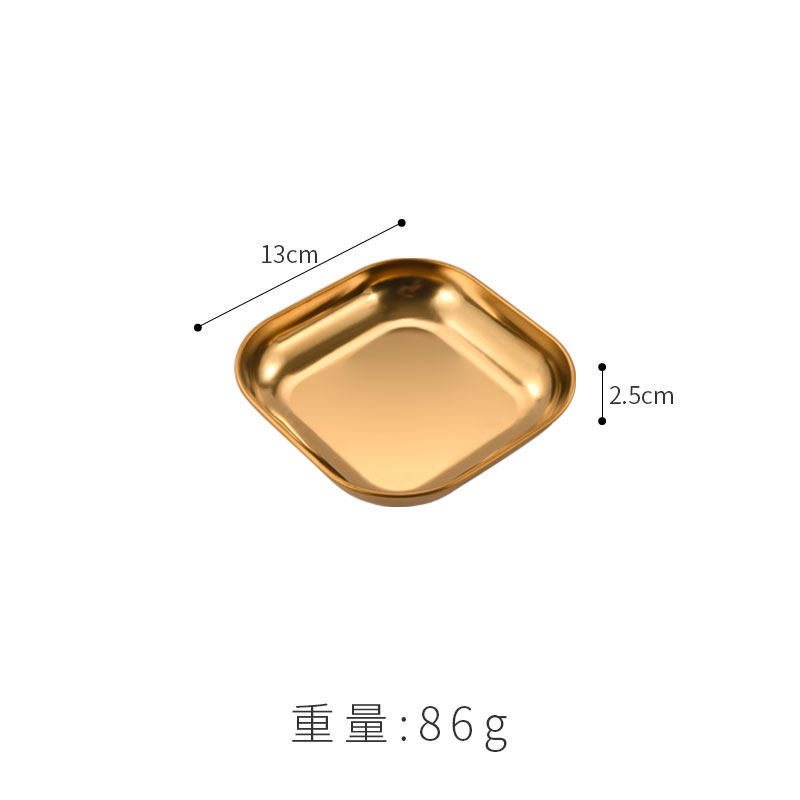 Plato de postre cuadrado de 13 cm (dorado)