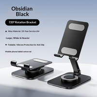 ZZX Nouveau support de bureau pliable et rotatif anti-tremblement en alliage d'aluminium pour téléphones portables et tablettes, idéal pour les personnes paresseuses et les diffusions en direct