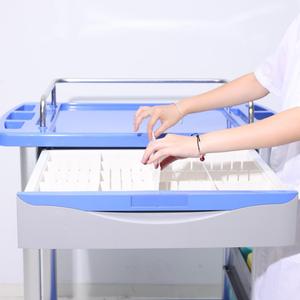 Power Flower Blue Aluminium + Abs Plastic Multifunctionele Medische Behandeling Kar Lade Afvalbakken Ziekenhuis Trolley - Product Image 5