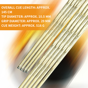 ASRB CUETK01 Stecca da Biliardo Leggera e Resistente in Acero da 145 cm, Alta Qualità in Frassino e Ebano, con Impugnatura Singola in Acciaio Inossidabile, 19oz, Modello Ronnie - Product Image 4