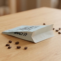 Sachet d'emballage de café imprimé sur mesure à haute barrière, en aluminium alimentaire, à fond plat, avec fermeture éclair et valve de dégazage