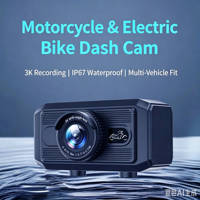 Caméra embarquée moto 3K, enregistreur DVR pour scooter, boîte noire étanche, moniteur de vélo, enregistrement en boucle, caméra de tableau de bord moto