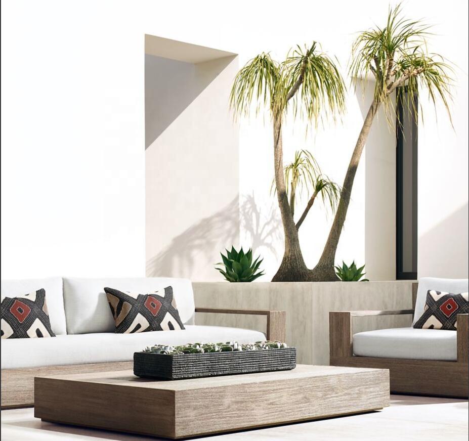 High end luxury outdoor sofa furniture sets wood outdoor modern sectionals